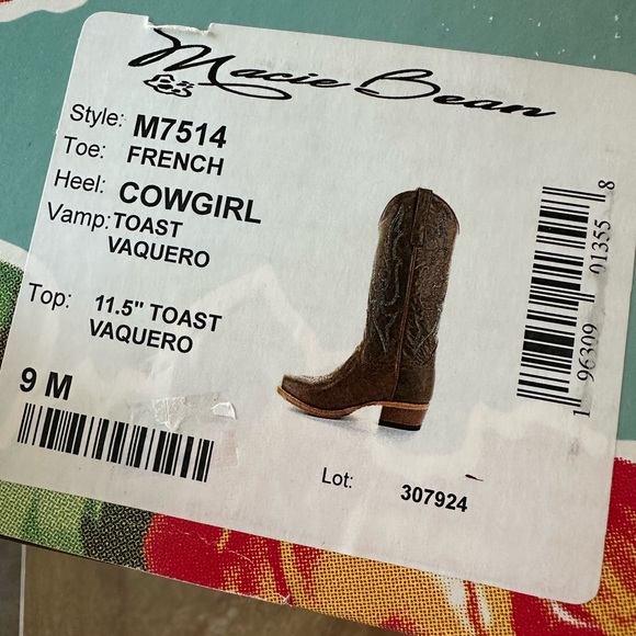 Macie Bean Brand New Leather Cowgirl Boots Size 9 - Picture 7 of 8